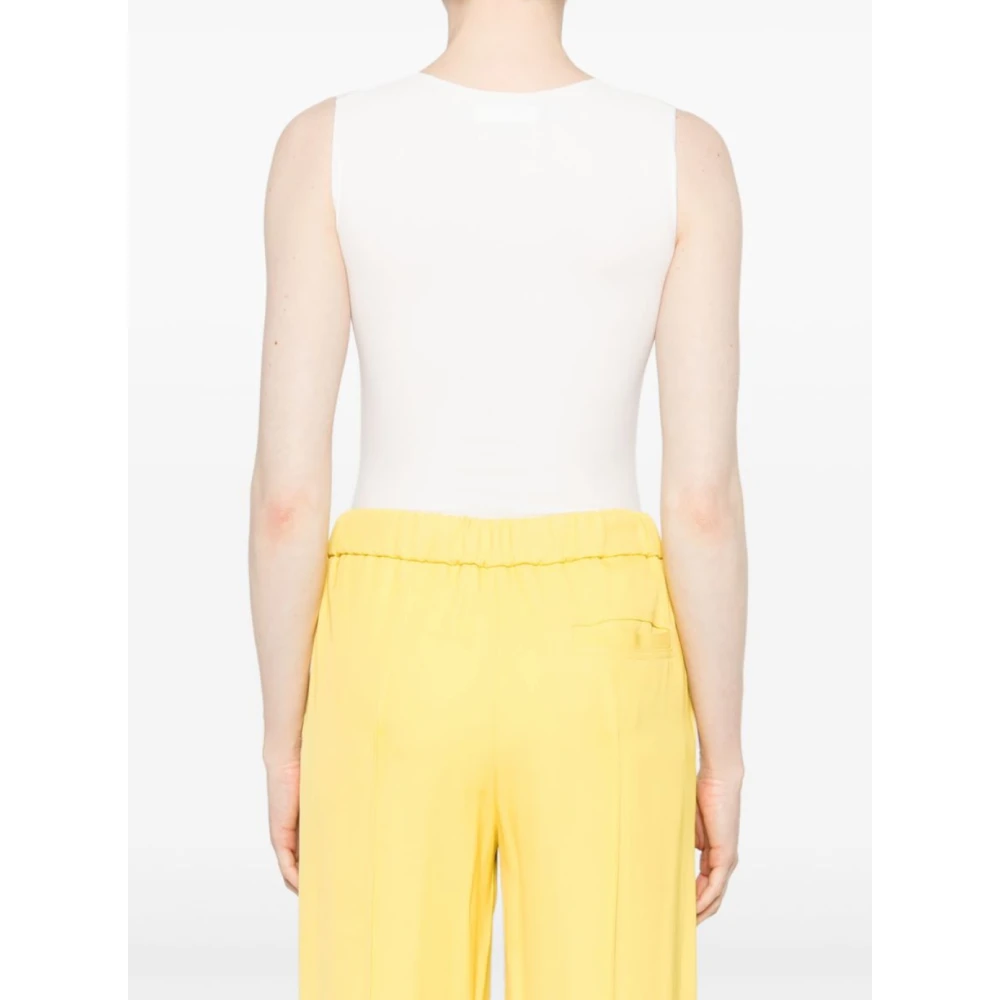 Jil Sander Witte High Neck Bodysuit White Dames