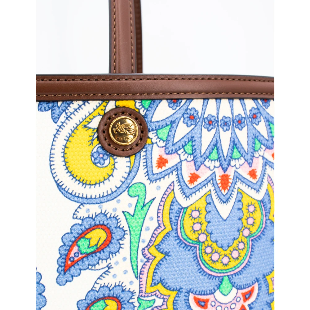 ETRO Paisley Floral Shopping Bag met leren afwerking Multicolor Dames