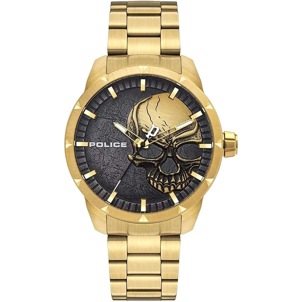 Police Men's Yellow Watches, One Size, Neist Stainless Steel Analog Watch
