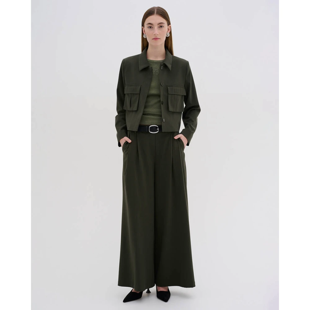 My Essential Wardrobe Wijde Hace Broek Green Dames