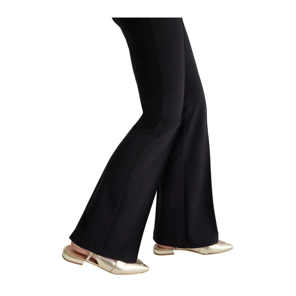 Liu Jo Hoge Taille Flare Broek Nero Black Dames