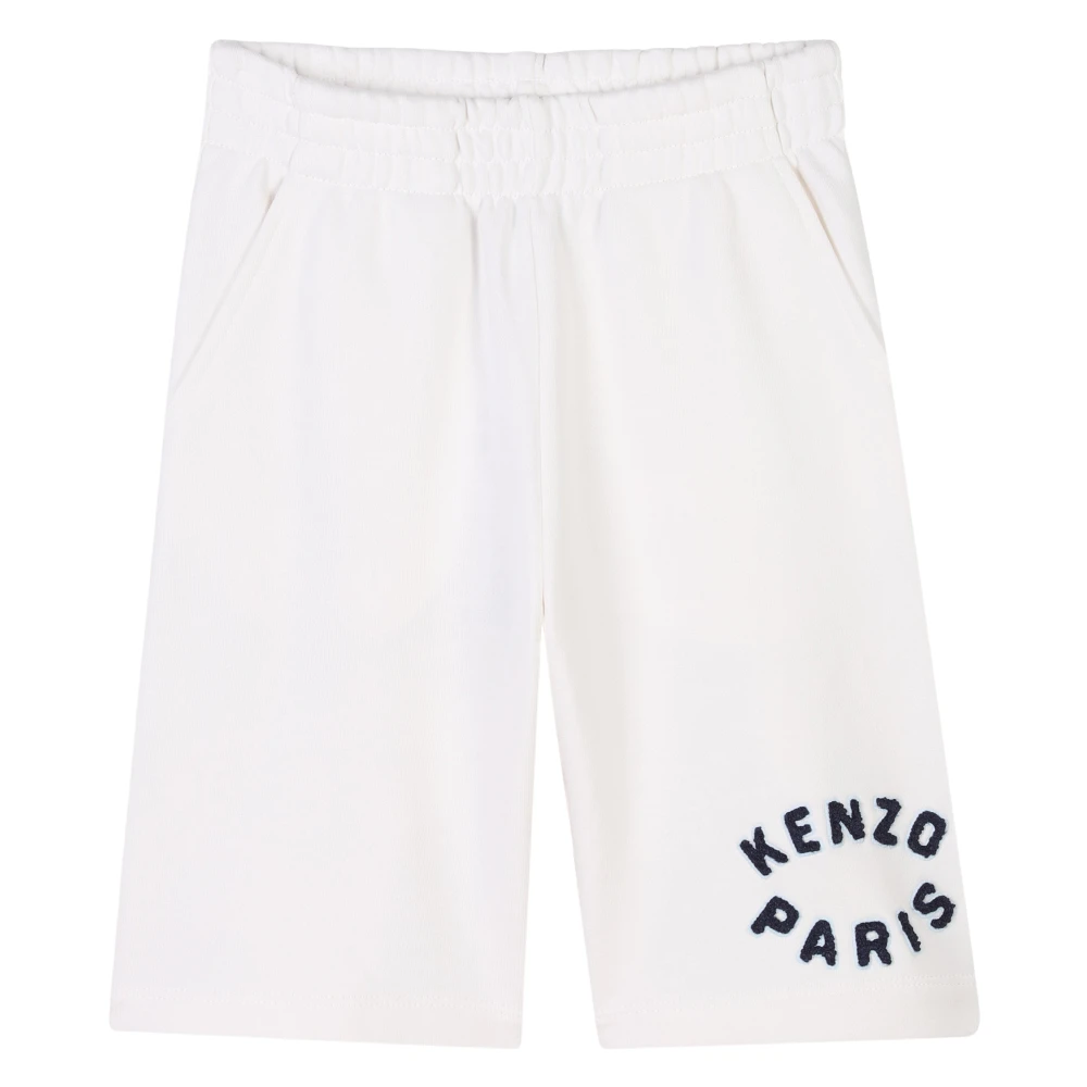 Kenzo Boys Beige Shorts, 5 Y, Chic Logo Bermuda Shorts