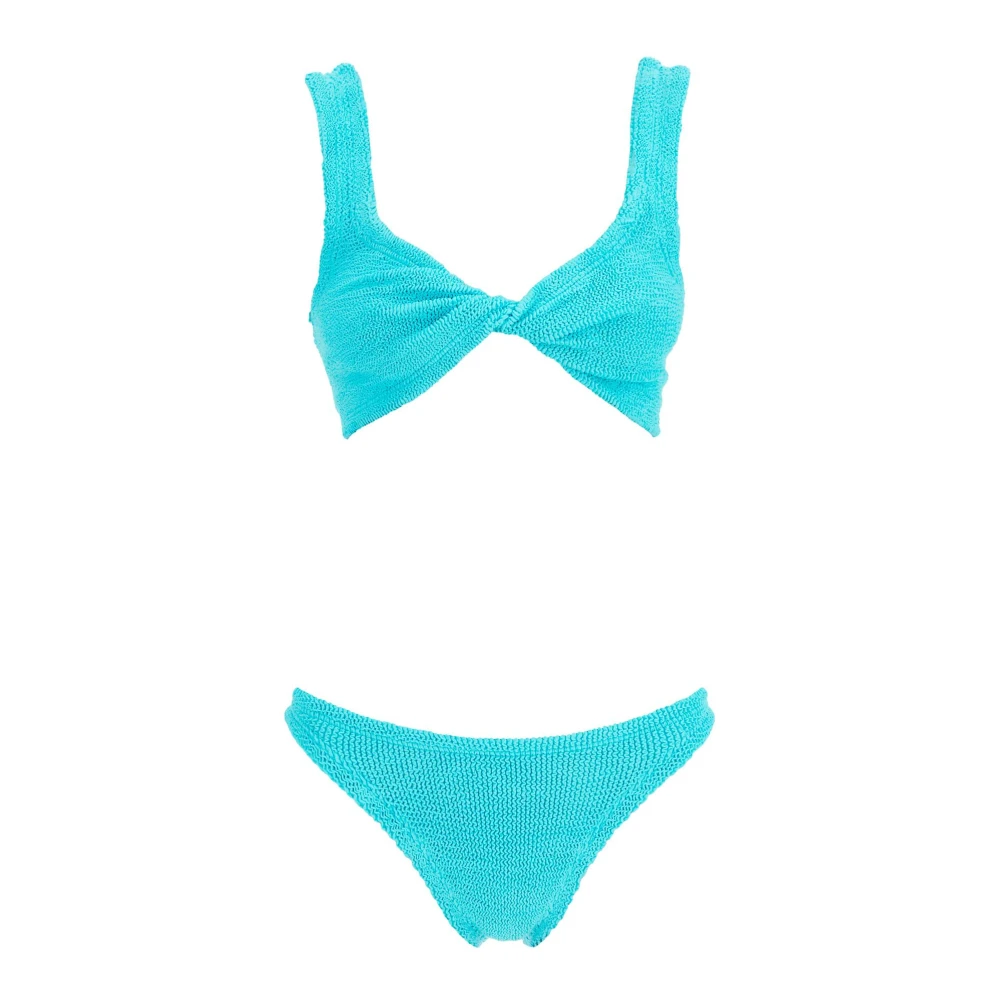 Hunza G Twisted Chest Bikini Set Blue Dames