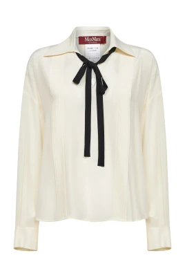 Silk Blouse with Bow Tie