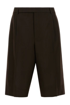 Bermudashorts i borstad ullflanell