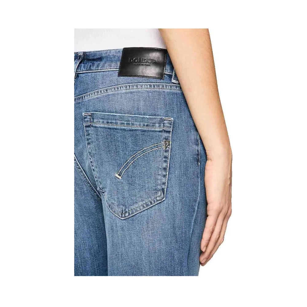Dondup Losse Fit Denim Jeans Medium Wassing Blue Dames