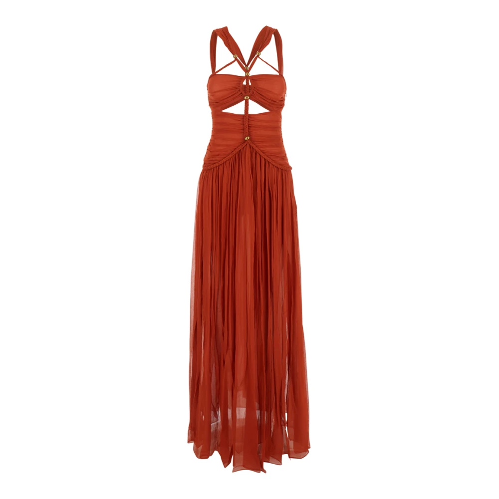Isabel marant Rafael Oranje Lange Jurk met Cut-Out Orange Dames