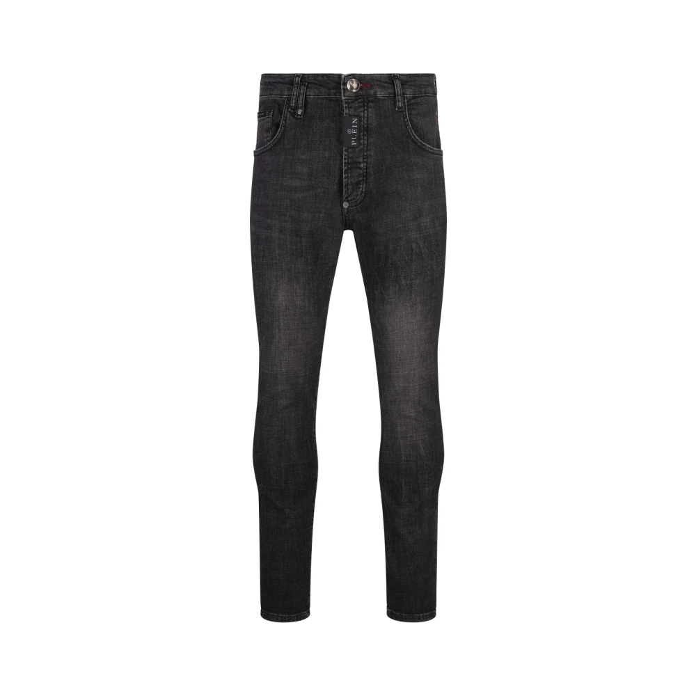 Philipp Plein Grå Skinny Jeans med Hexagon Patch Gray, Herr