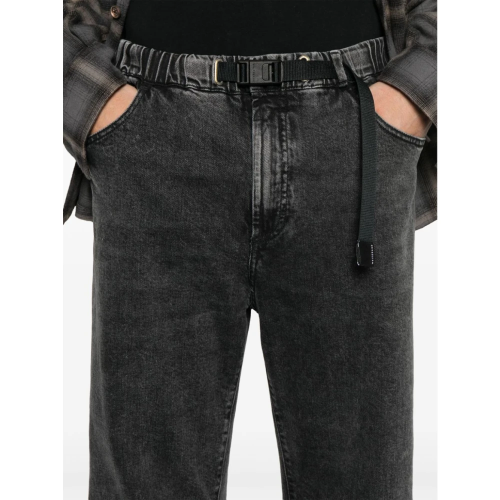 White Sand Zwarte Katoenen Elastische Taille Jeans Black Heren