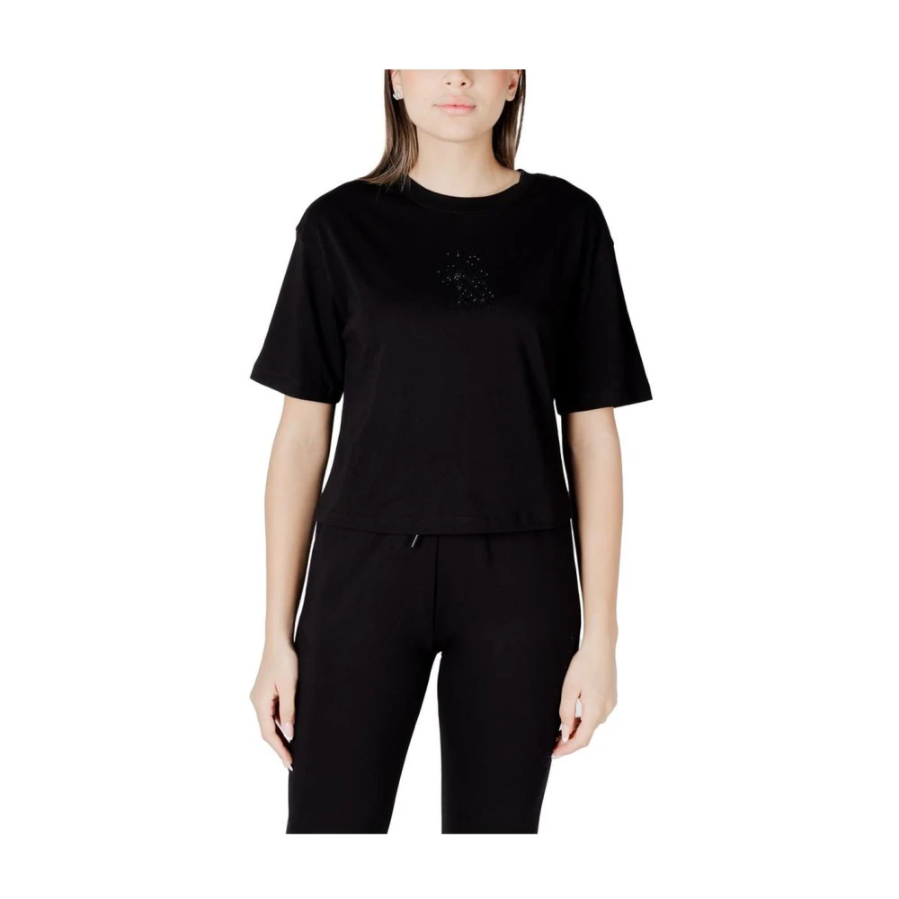 Armani Exchange Donna Nero Maglietta In Cotone Nera Stile