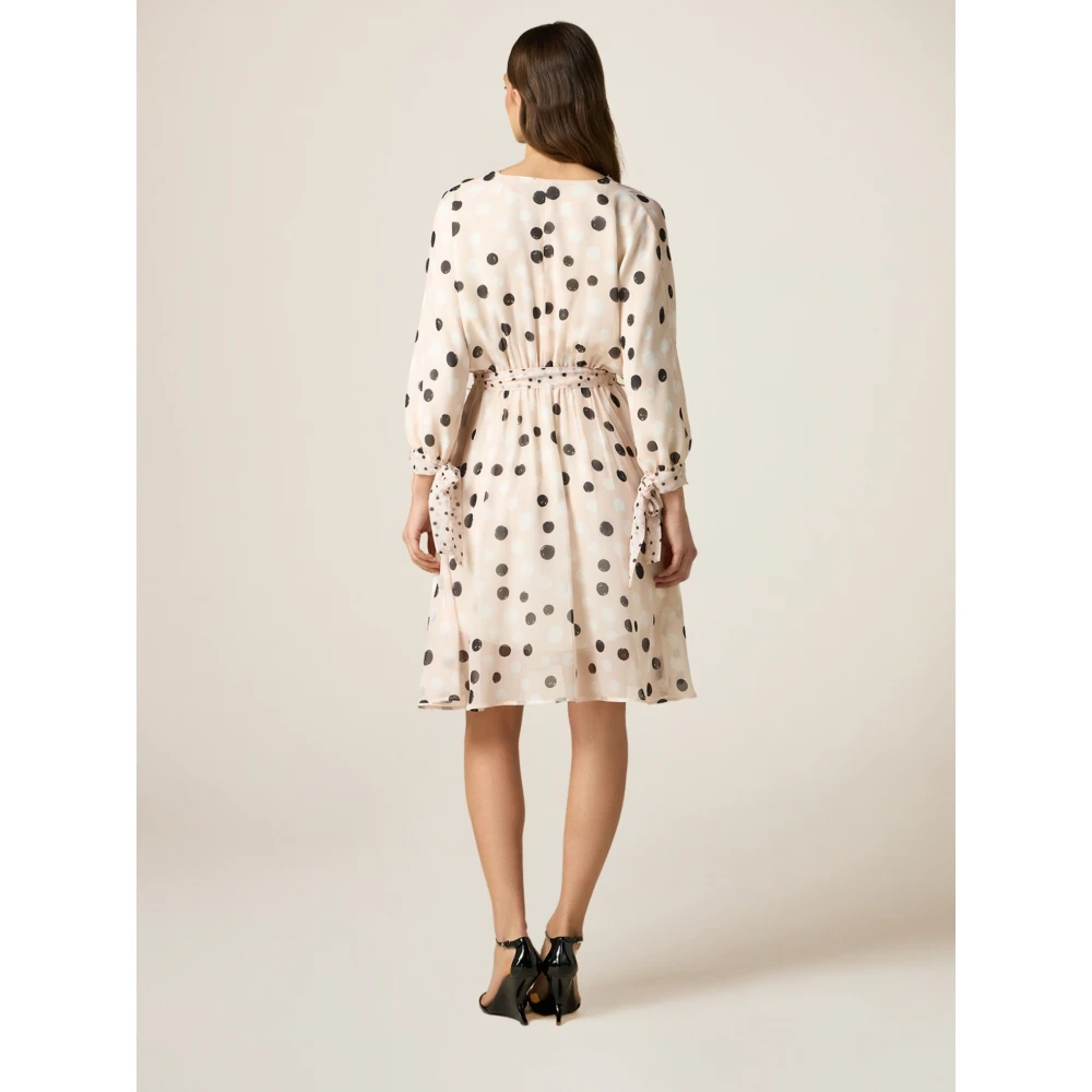 Oltre Jurk met Polkadotpatroon en Strik Multicolor Dames
