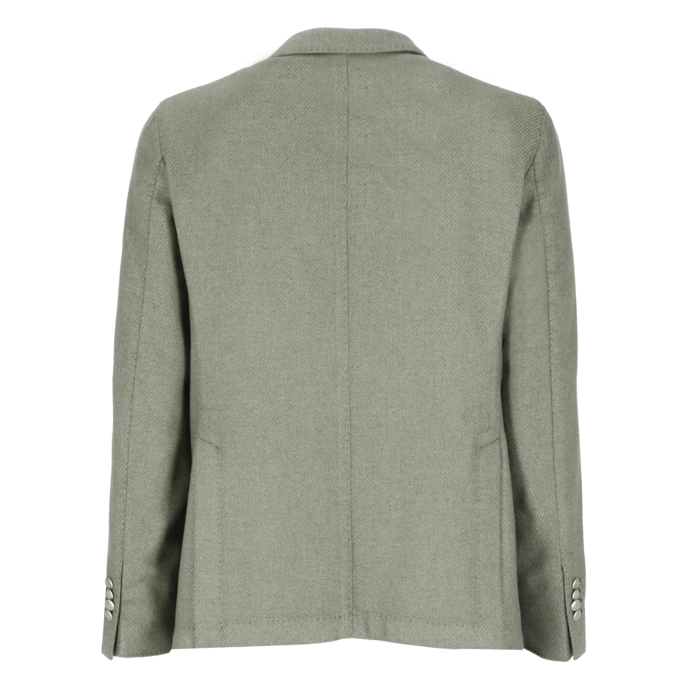 Lubiam Groene wollen jas met peak revers Green Heren