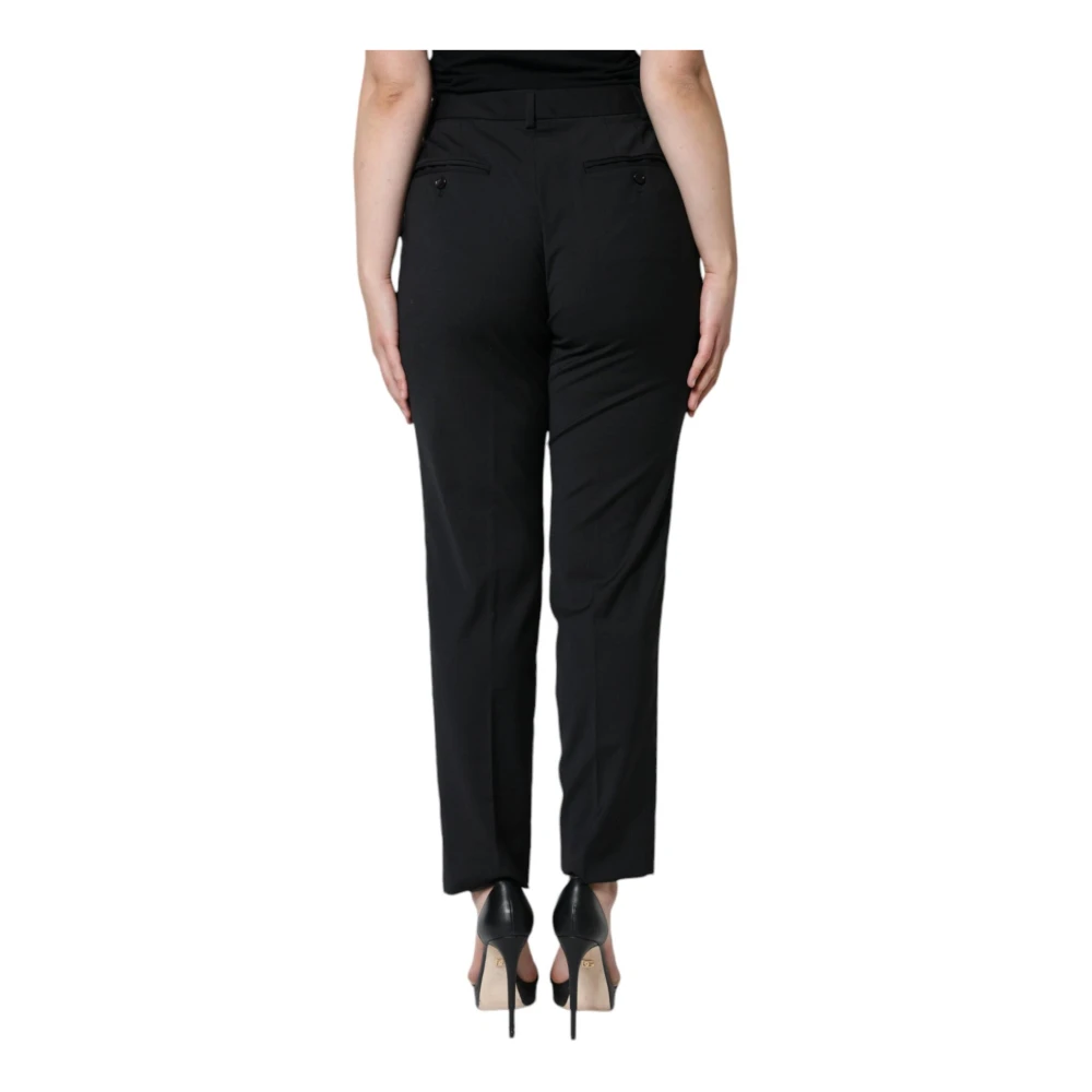 Dolce & Gabbana Zwarte hoge taille taps toelopende broek Black Dames