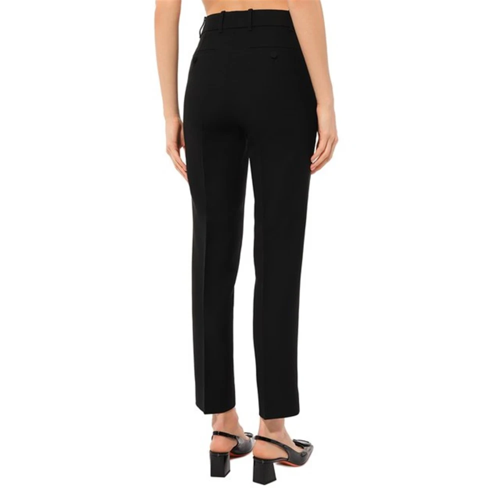 Gucci Zwarte Zijden en Wollen Broek Black Dames