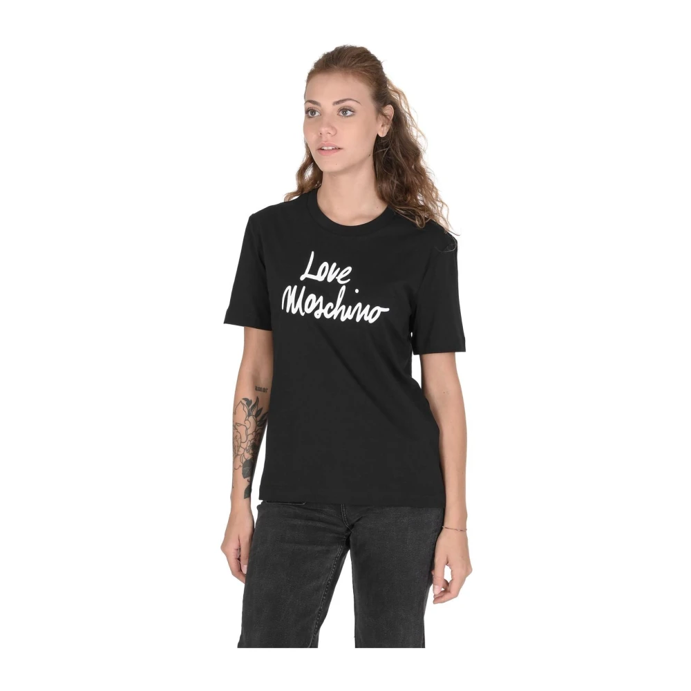 Love Moschino Women's Black T-Shirts, Xs, Crew Neck Tee Stylish Comfortable