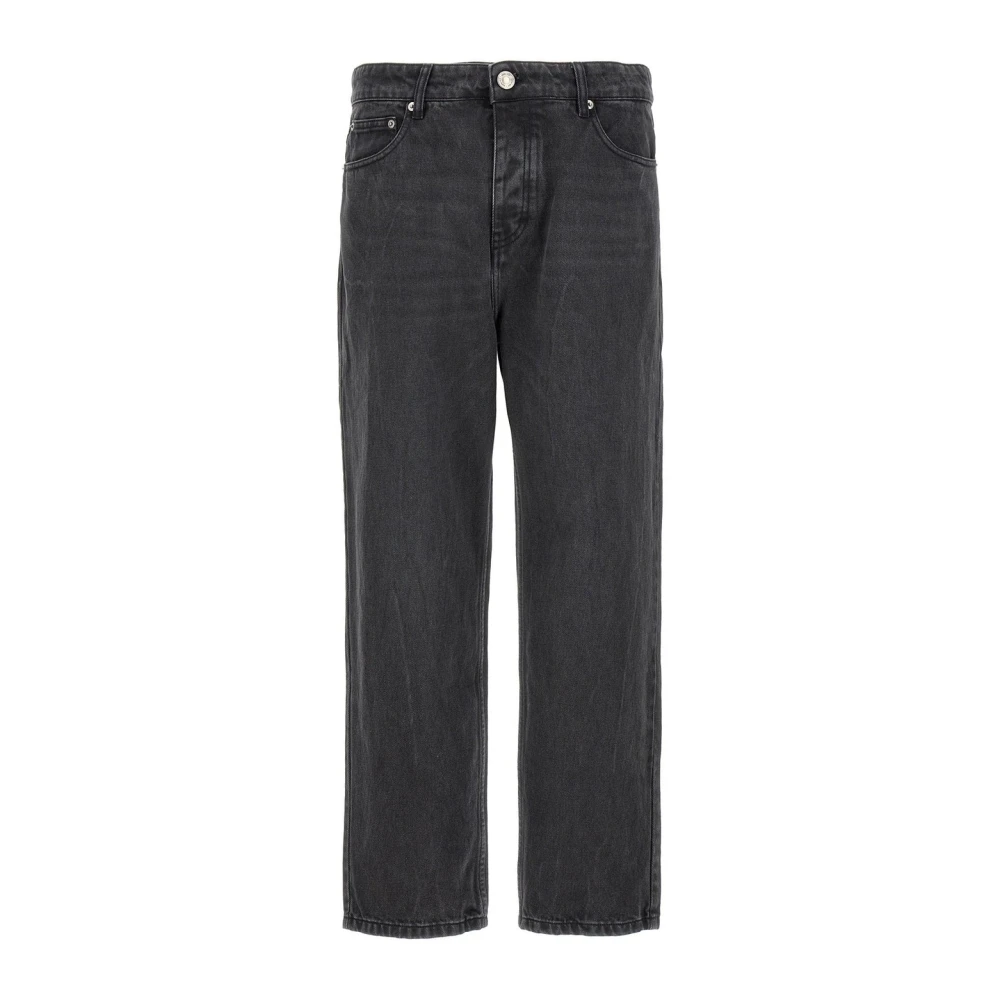 Ami Paris Tapered Fit Jeans met Achterlogo Gray Heren