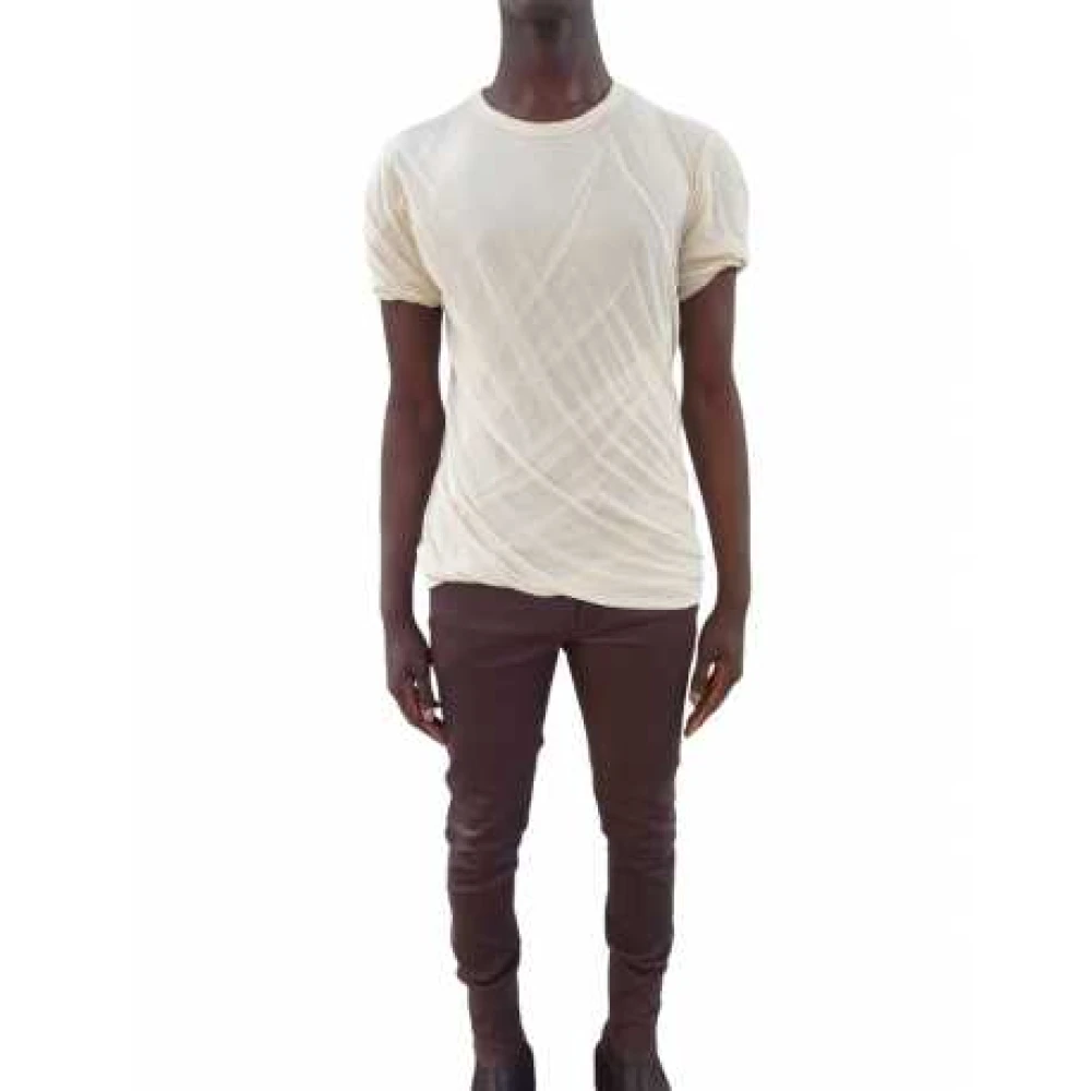 Rick Owens Double Short Sleeve T-shirt Beige Heren