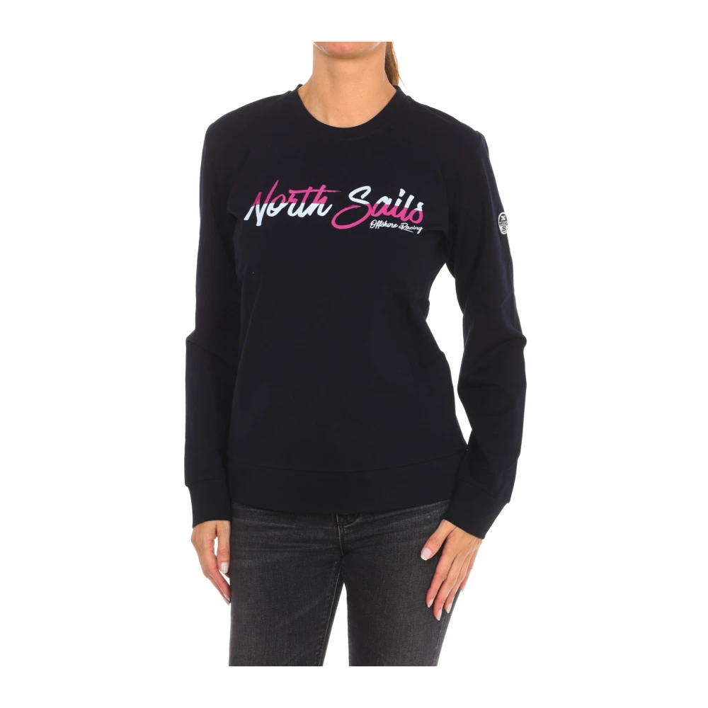 North Sails Women's Blue Ribbed Round Neck Sweatshirt - Sweatshirts - Xl - Sweatshirts & Hoodies