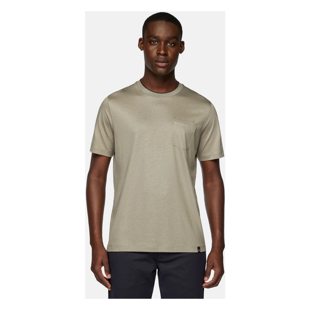 Boggi Milano T-shirt in katoen en Tencel jersey Blue Heren