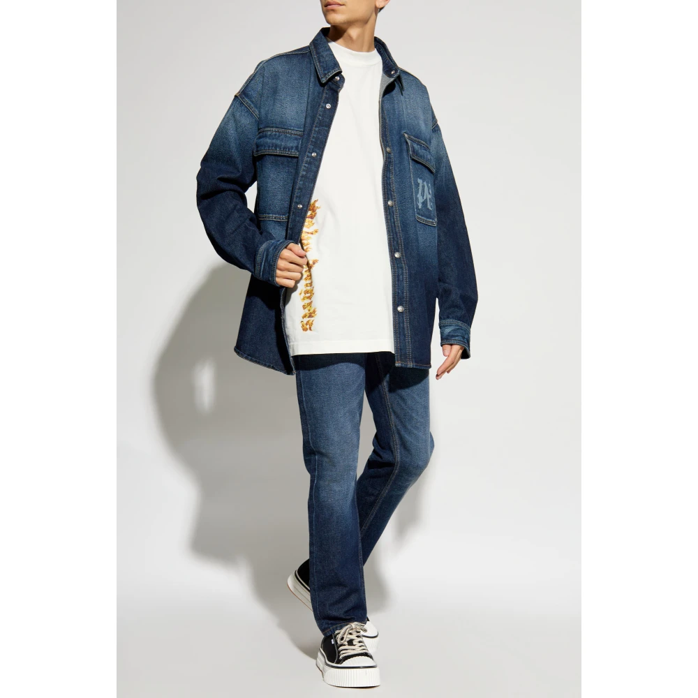 Palm Angels Tapered Leg Jeans Blue Heren