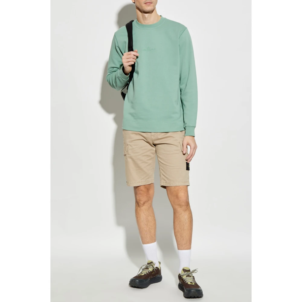 Stone Island Sweatshirt met logo Green Heren