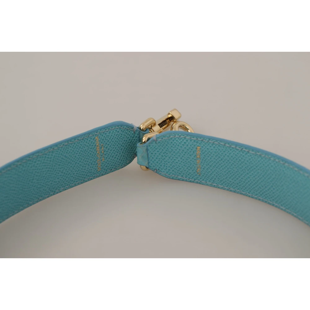 Dolce & Gabbana Lichtblauwe Leren Schoudertasriem Blue Dames