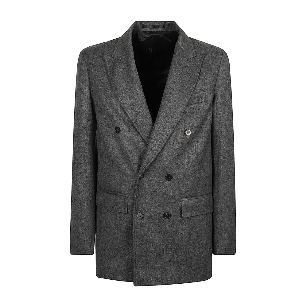 Mauro Grifoni Grijze wollen double-breasted jas Gray Heren