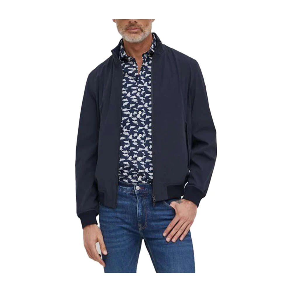 PAUL & SHARK Lichtgewicht Polyester Parka Jas Blue Heren