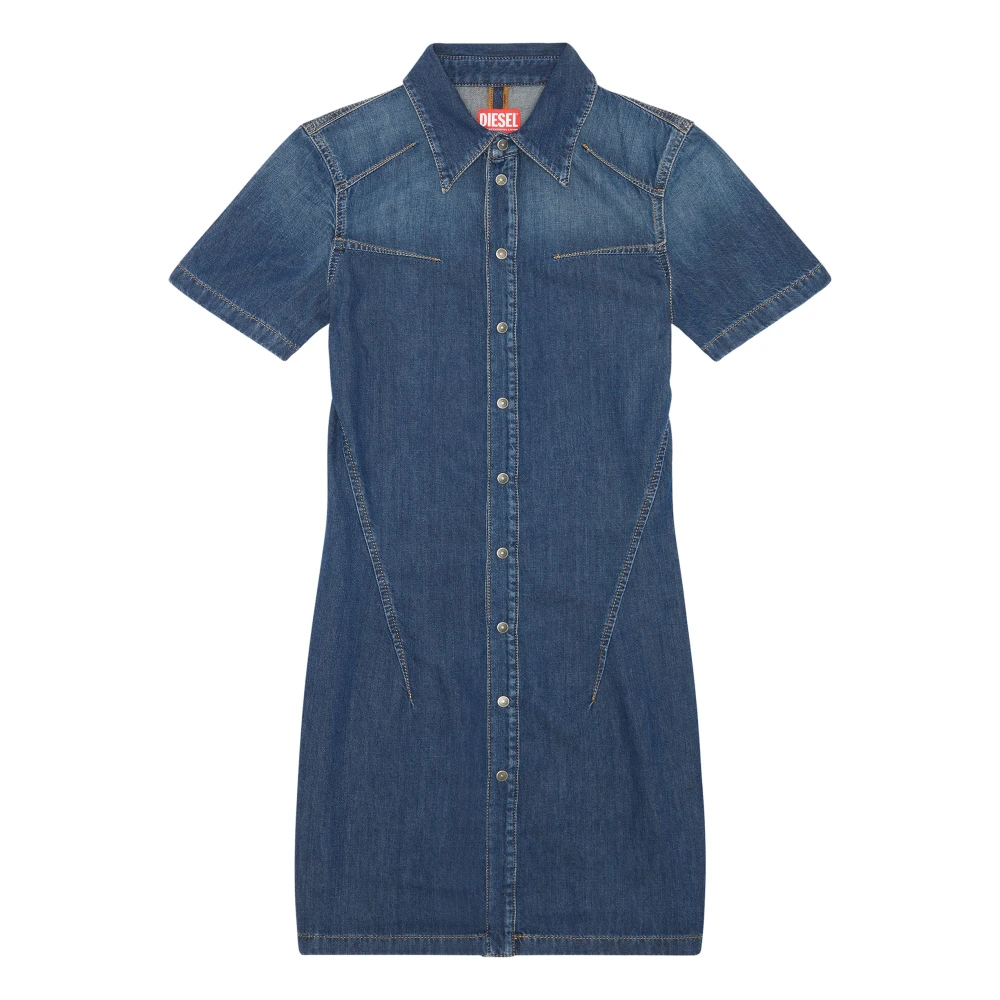 Diesel Women's Blue Buttoned Shirt Dress