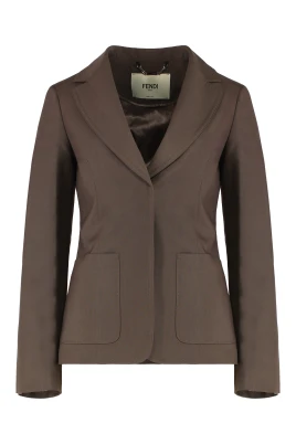 Mohair Ull Blend Blazer Revers Krage