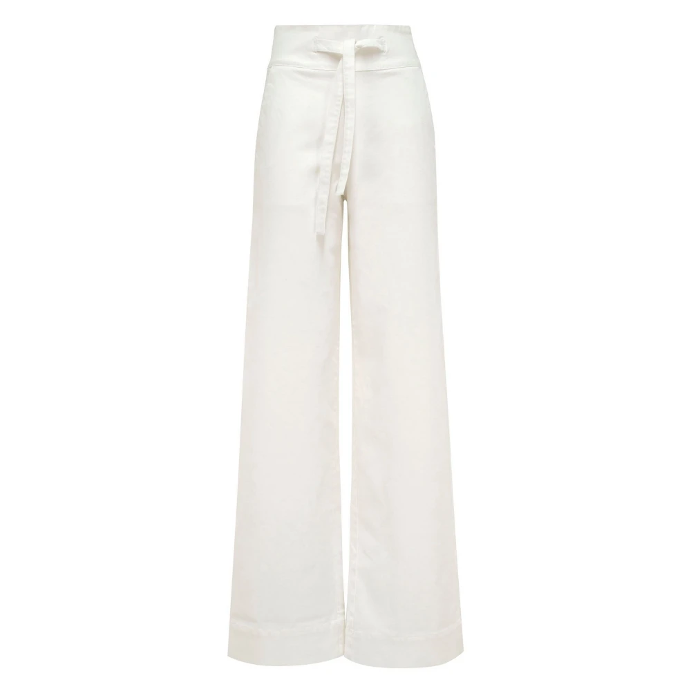 MVP wardrobe Hoge taille palazzo jeans in donkere wassing White Dames