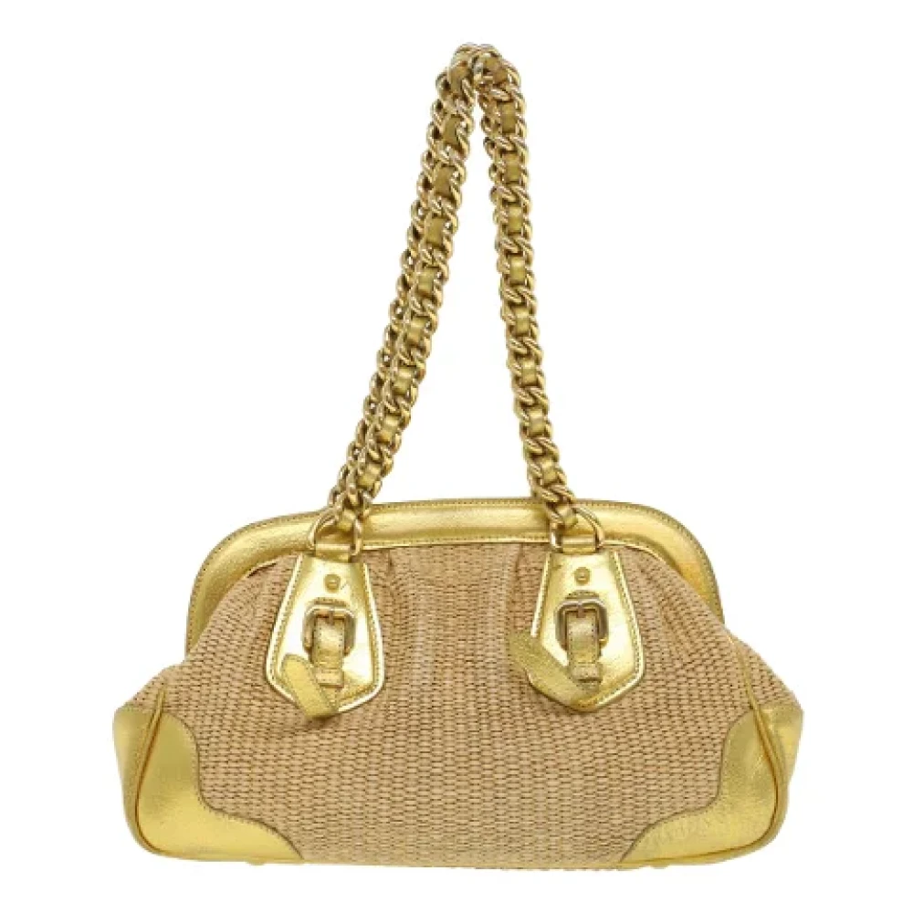 Prada Vintage Pre-owned Leather prada-bags Beige Dames