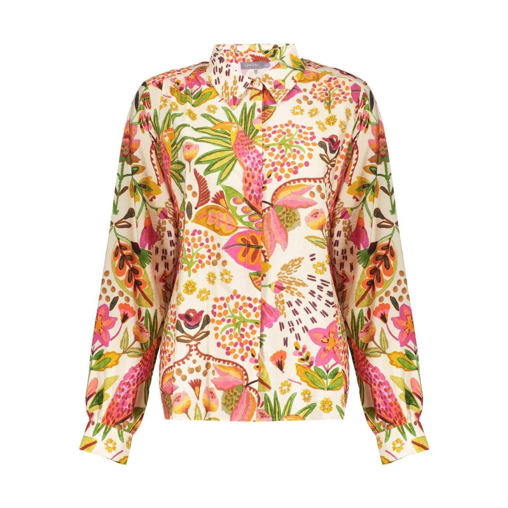 Geisha Groen Oranje Stijlvolle Blouse Multicolor Dames