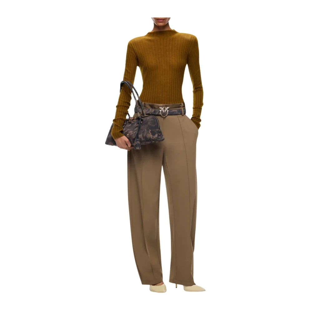 Pinko Jersey De Cuello Redondo Knitwear Mujer Verde Xs