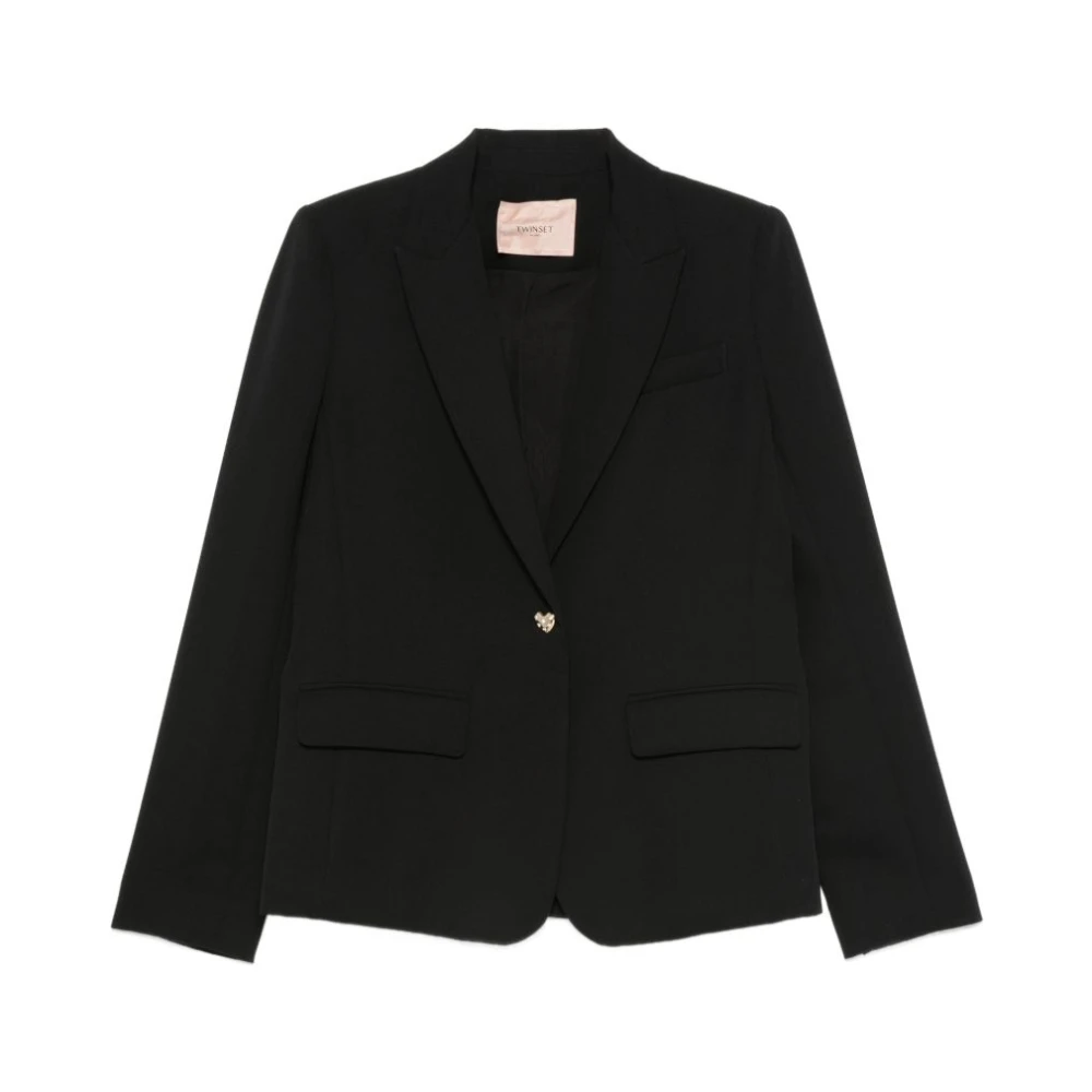 Twinset Donna Nero Blazer Con Bottoni A Cuore - Immagine 3
