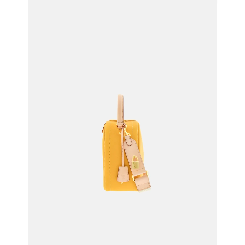Carolina Herrera Vergrendelde Mimosa Leren Tas Yellow Dames
