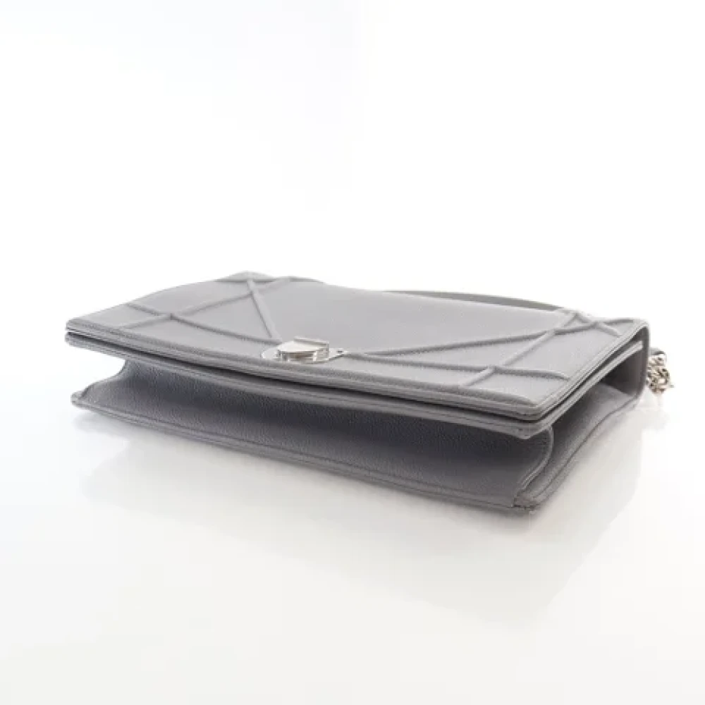 Dior Vintage Pre-owned Leather dior-bags Gray Dames