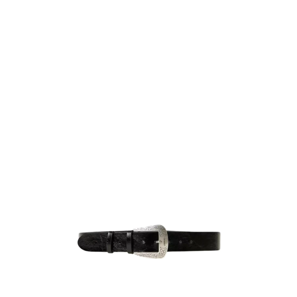 Twinset Zwarte leren Texana gesp riem Black Dames