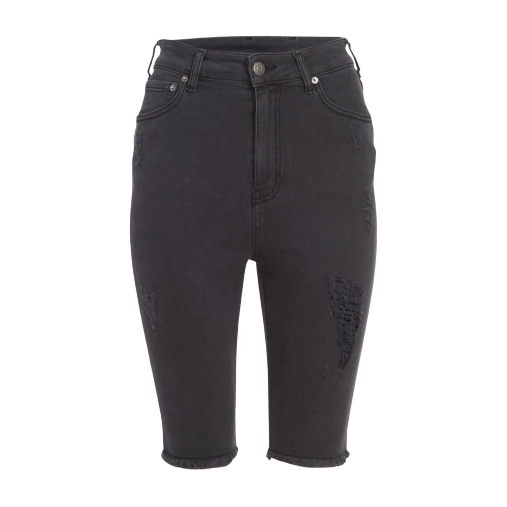 Ser.o.ya Women's Black High-Waisted Denim Shorts