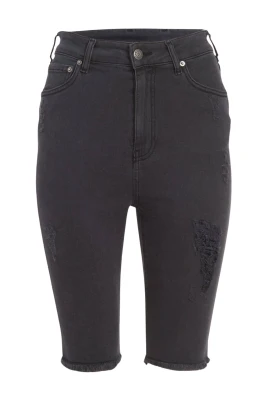 Svarta höga jeansshorts