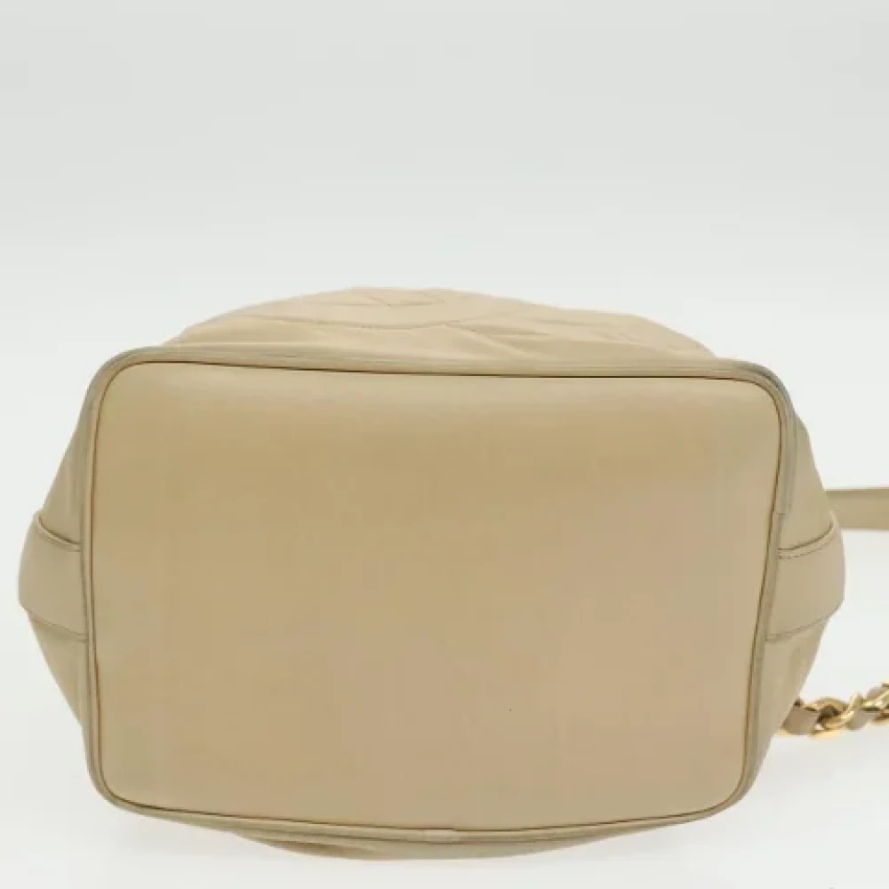 Chanel Vintage Pre-owned Leather chanel-bags Beige Dames