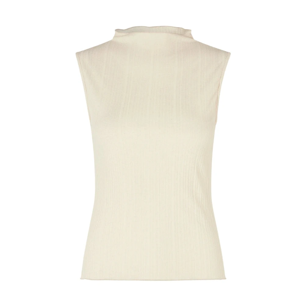 Modström Beige Mouwloze Gestreepte Top met Slahem Beige Dames