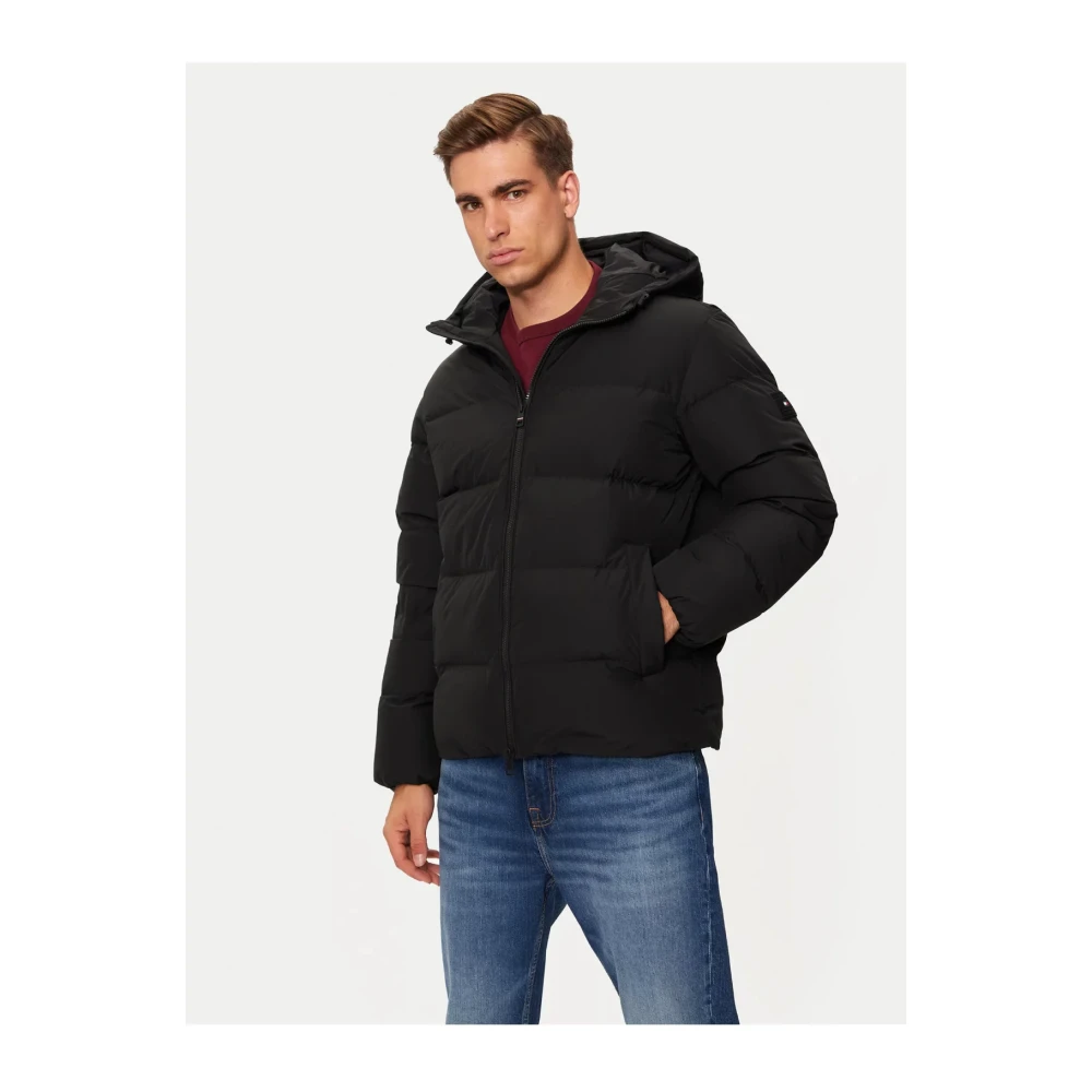 Tommy Hilfiger Gewatteerde jas met capuchon Zwart Black Heren