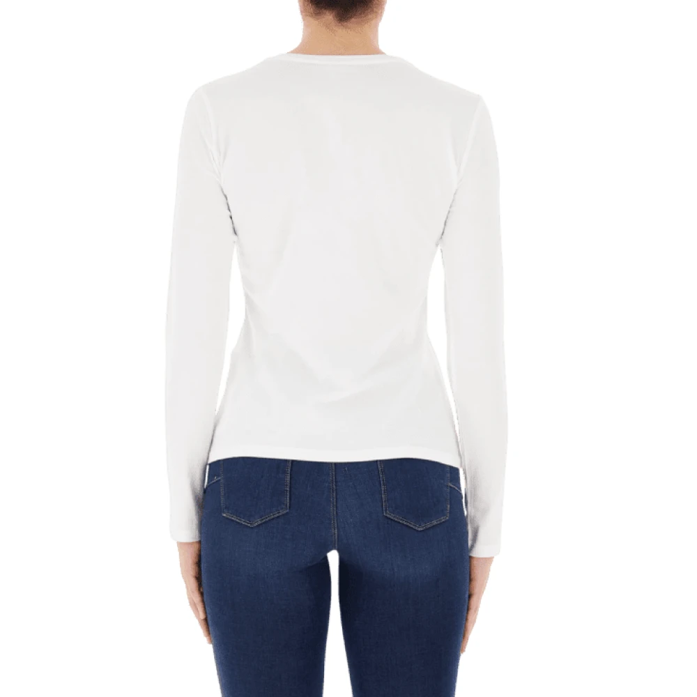 Liu Jo Witte Modieuze T-shirt met Glitter en Strass White Dames