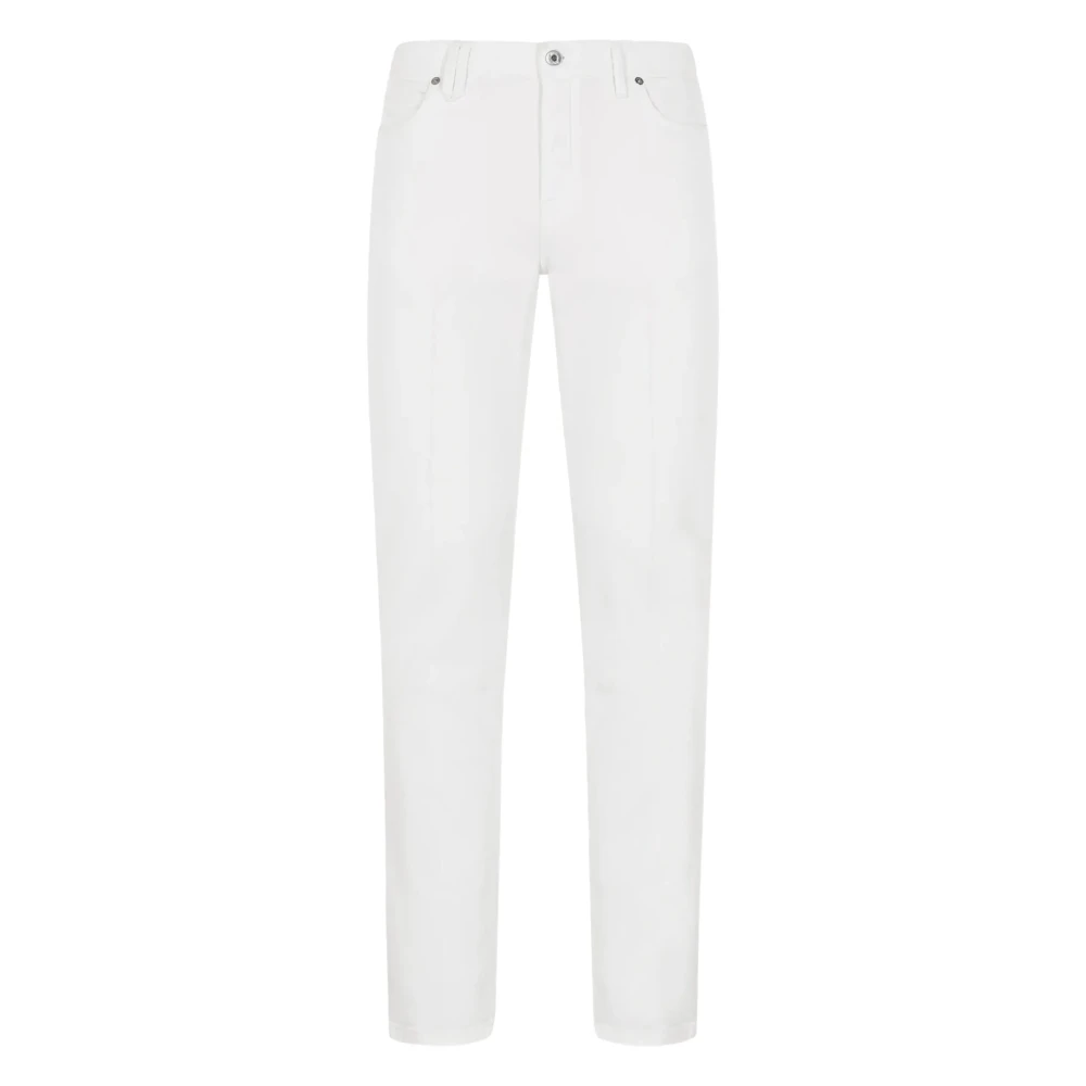 Brioni Italiaanse katoenen jeans met 5 zakken White Heren