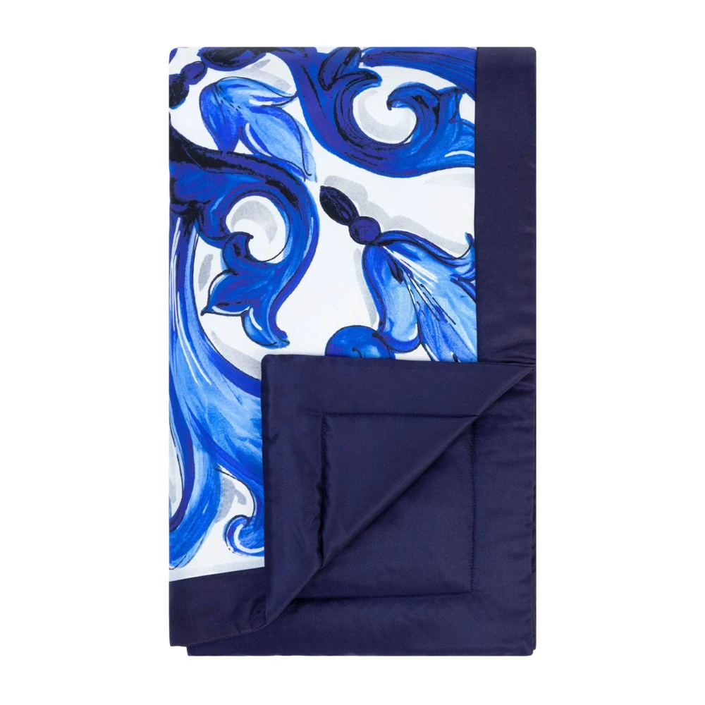 Dolce & Gabbana Gewatteerde zijden deken Blue Unisex