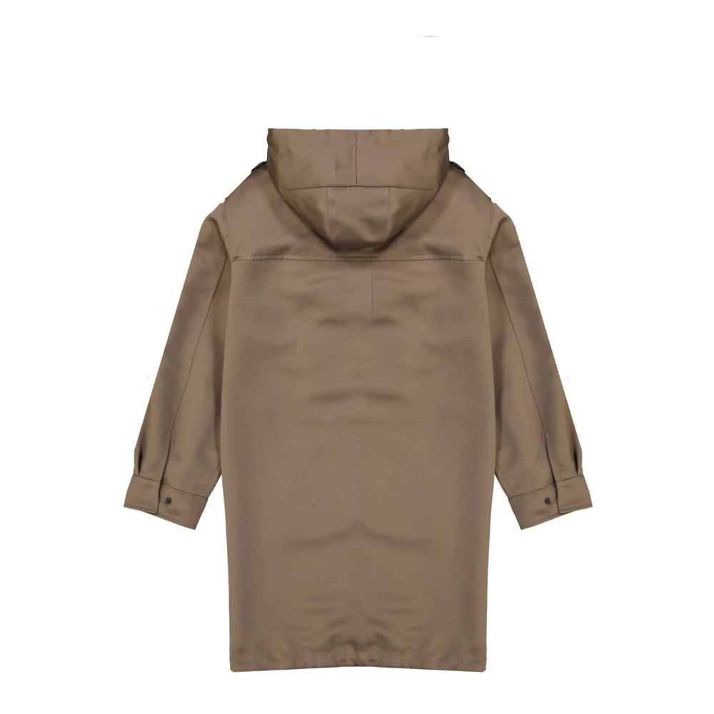 BRUNELLO CUCINELLI Parka van gemengd katoen met zakken Brown Dames