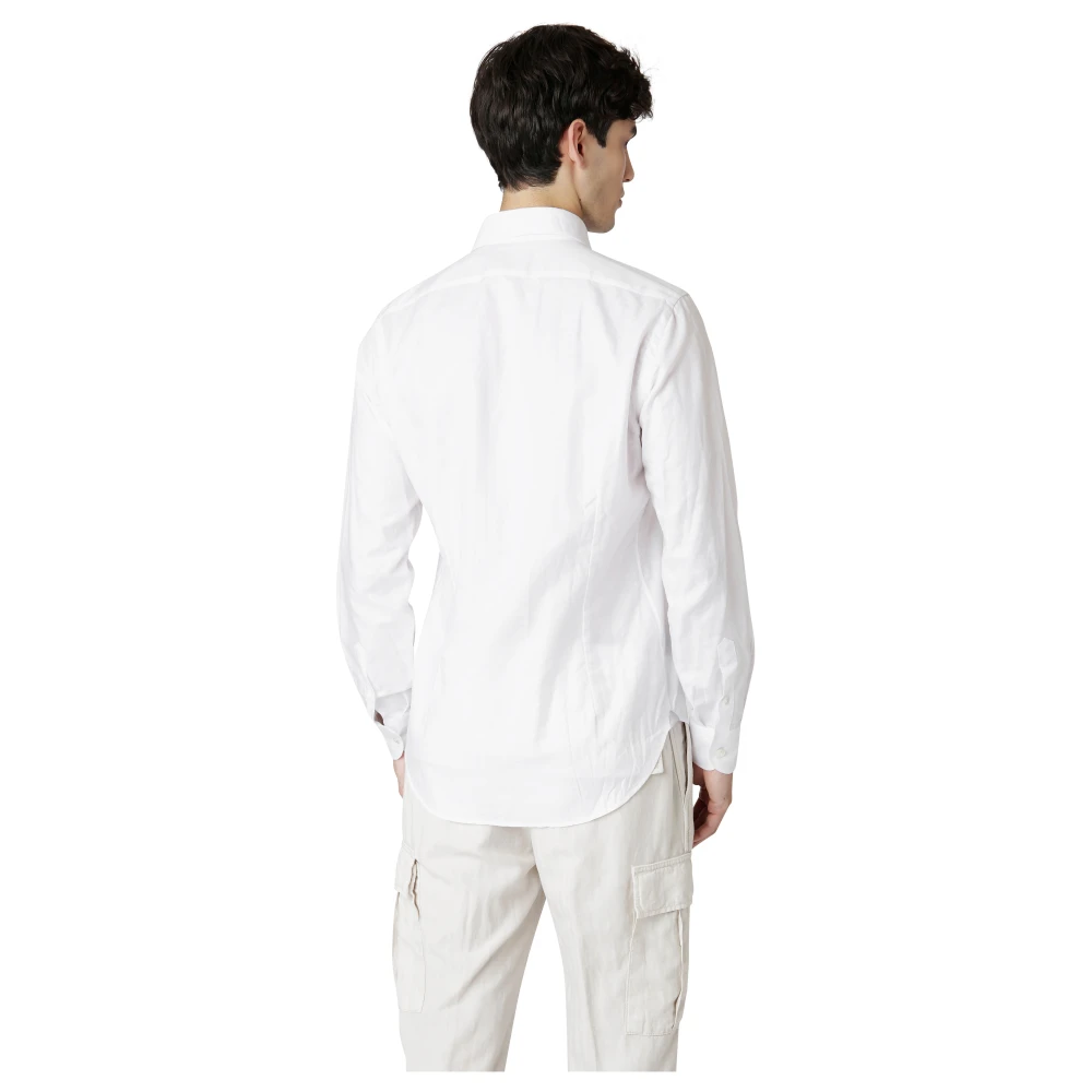 Eleventy Katoenen Linnen Slim Fit Overhemd White Heren