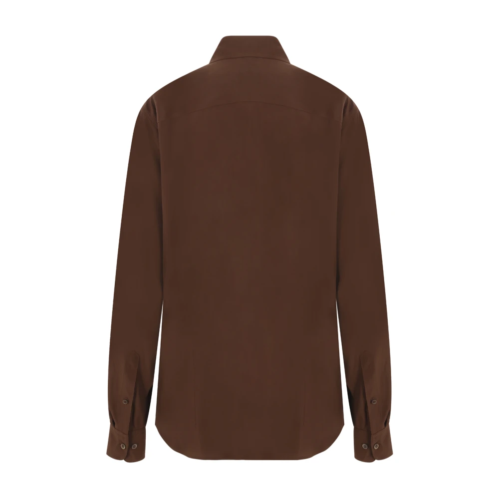 Dries Van Noten Bruine Crêpe de Chine Overhemd Brown Dames
