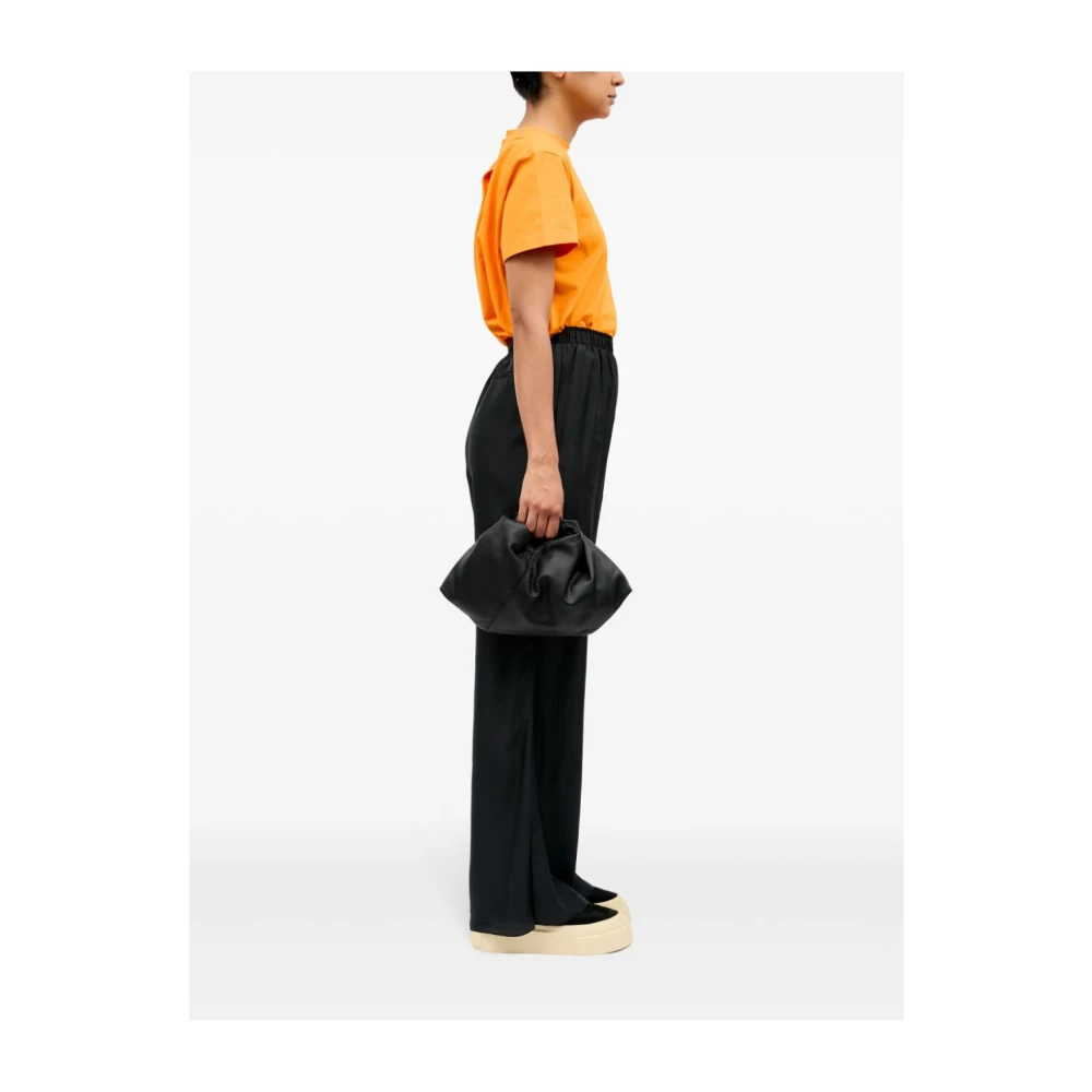 MM6 Maison Margiela Zwarte leren gedrapeerd ontwerp handtas Black Dames